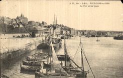 VINTAGE POSTCARD Boulogne On Sea the Port and the Quays Boats