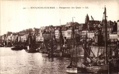 VINTAGE POSTCARD Boulogne On Perspective Sea of the Quays Boats of sin