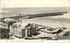 VINTAGE POSTCARD Boulogne On Sea the Casino and the Piers Academy of Gymnastics