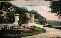 VINTAGE POSTCARD Boulogne on Sea Bust of Doctor Duchesne French Souvenir and Gate of the Degrees