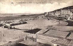 VINTAGE POSTCARD Boulogne On Sea the Dam co  Beuve and the Beach