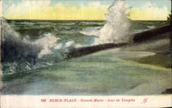 CPA Berck Plage Grande Maree Jour de Tempete