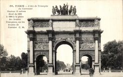 POSTAL Paris L Arc De Triomphe de la VENDIMIA del carrusel