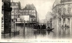CPA Paris Inondations Boulevard Diderot angle de la rue de Bercy