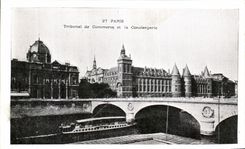 VINTAGE POSTCARD Paris Bankruptcy court and the caretaker s lodge