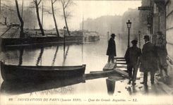 CPA Inondations de Paris Quai des Grands Augustins