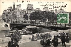 CPA Paris Le Pont d Arcole et L Hotel de Ville