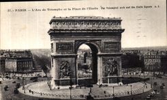 CPA Paris L Arc de Tomphe et la Place de L Etoile