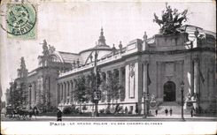 VINTAGE POSTCARD Paris the Large palace Seen Of the Champs Elysees