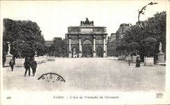 VINTAGE POSTCARD Paris L Arc de Triomphe of the carrosel
