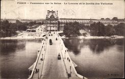 CPA Paris Panorama sur la Seine Le Louvre et le Jardin des Tuileries 