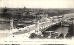 CPA Paris Le Pont Alexandre III Panorama de Paris pris du Grand Palais