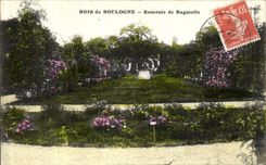 VINTAGE POSTCARD Paris Bois de Boulogne Roserale de Bagatelle