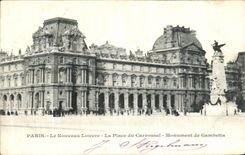 Lumbrera de Paris de la POSTAL de la VENDIMIA nueva el lugar del monumento del carrusel de Gambetta