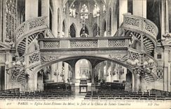 VINTAGE POSTCARD Paris Church Etienne Saint of the Mount Jube and the hunting of Sainte Genevieve