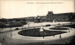 Opinion panoramica de Paris de la POSTAL de la VENDIMIA del jardin de Tileries