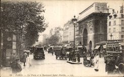 VINTAGE POSTCARD Paris the Gate and the Holy Boulevard Martin