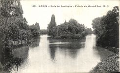 VINTAGE POSTCARD Paris Bois de Boulogne Points Big lake