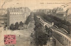 VINTAGE POSTCARD Paris View of the boulevard Pasteur Subway