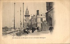 Casas de Paris de la POSTAL de la VENDIMIA de Hungria y del Reino Unido