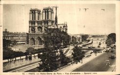 POSTAL Paris D vista Notre Dame de Paris de la VENDIMIA junto