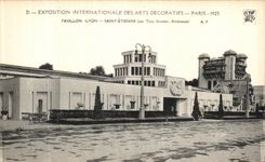La exposicion internacional de Paris de la POSTAL de la VENDIMIA de los artes decorativos 1925 contiene Lyon santa Etienne