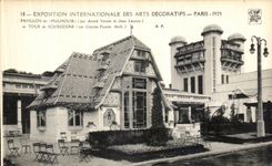 Exposicion internacional de Paris de la POSTAL de la VENDIMIA de la casa decorativa 1925 de Mulhouse de los artes y viaje de Borgona