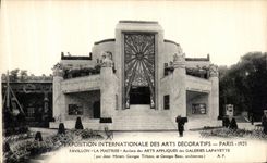 La POSTAL Paris Interrnationale justo de la VENDIMIA de artes decorativos contiene las galerias de Lafayette de los artes aplicados de los talleres del control