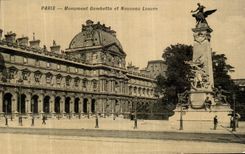 Monumento de Paris Gambetta de la POSTAL de la VENDIMIA y lumbrera de Nouveau
