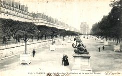 VINTAGE POSTCARD Paris the Garden of Tileries and Sight of Rivoli Louvre