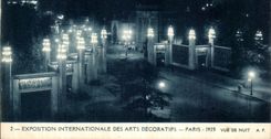 VINTAGE POSTCARD Paris Expostion International of Decorative Arts Seen Of Night Paris 1925
