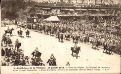 VINTAGE POSTCARD Apotheose of the Victoire Places L Opera the General one of Castelnau Militaria July 14th  1919