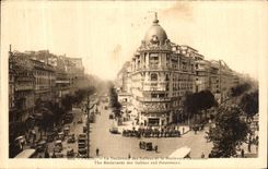 CPA Paris Le Boulevard des Italiens et le Boulevard Haussmann