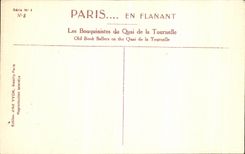 VINTAGE POSTCARD Paris While Strolling Secondhand booksellers of the Quay of the Small tower Trades
