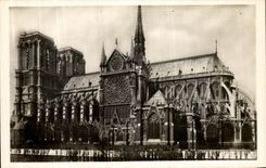 POSTAL Paris de la VENDIMIA la catedral de nuestra senora y el jardin público del palacio de L arzobispo