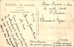 VINTAGE POSTCARD Paris While Strolling the Madeleine and the boulevard of the Madeleine