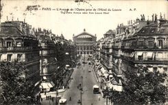 VINTAGE POSTCARD Paris L Avenue of L Operated Taken L Hotel of Louvre