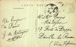 VINTAGE POSTCARD Paris L Avenue of L Operated Taken L Hotel of Louvre