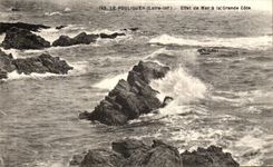 VINTAGE POSTCARD Pouliguen Effect Of tide the Great Dimension