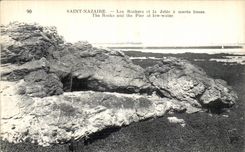 VINTAGE POSTCARD Saint Nazaire the Rocks and the Pier has Low tide The Rocks and the Pier At Low Water