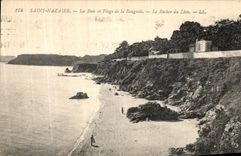 VINTAGE POSTCARD Saint Nazaire the Bay and Beach of Measles the Rock of the Lion