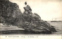 VINTAGE POSTCARD Porcay Saint Nazaire the Rocks Boats