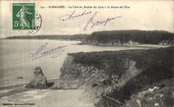 VINTAGE POSTCARD Saint Nazaire the Dimension of the Rock of the Lion with Top of the L Eve