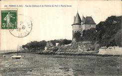 CPA Pornic Vue du Chateau et de l Entree du Port a Maree Basse