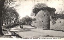 POSTAL Guerande de la VENDIMIA las paredes del St Miguel y las cubiertas de los puertos de la puerta