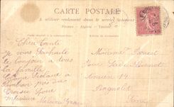 Puerta de Guerande Aubin de la POSTAL de la VENDIMIA y External santos colegiales de Chaire