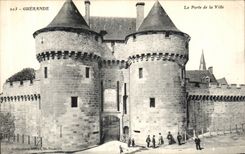 POSTAL Guerande de la VENDIMIA la puerta de la ciudad