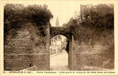 La POSTAL Guerande Porte Vannetaise de la VENDIMIA esta puerta se compone de dos viajes en ruinas
