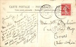 La POSTAL Guerande de la VENDIMIA empareda la torre de L canal y zanjas de alimentacion