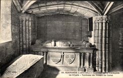 Interior de Guerande de la POSTAL de la VENDIMIA de colegial la tumba de la cripta de Tristan de Carne